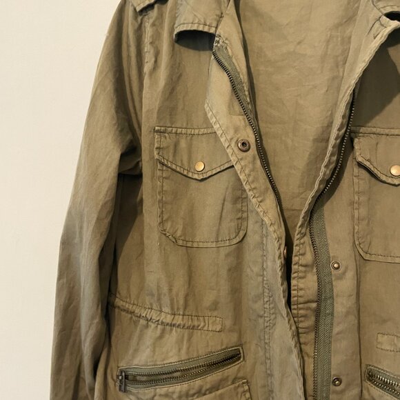 Lily Aldridge For Velvet by Graham & Spencer | Army Green  Field Jacket Sz Large - Picture 13 of 16